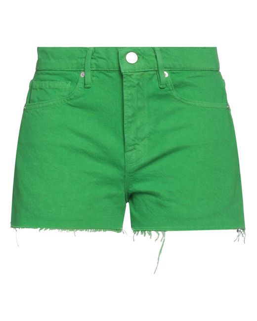 FRAME Green Denim Shorts