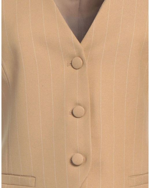 Cristinaeffe Natural Tailored Vest Polyester, Viscose, Elastane