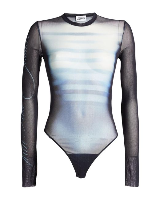 Jean Paul Gaultier Blue Bodysuit Polyamide