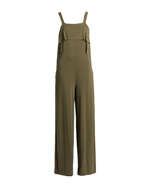 8pm Green Military Jumpsuit Viscose, Elastane