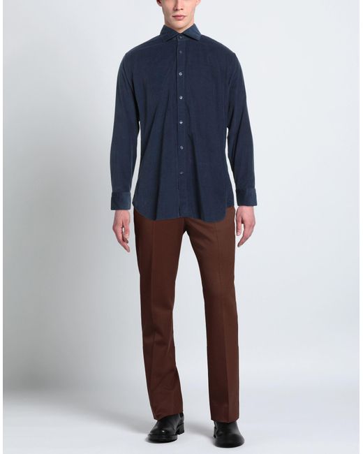 CALIBAN 820 Blue Shirt Cotton for men