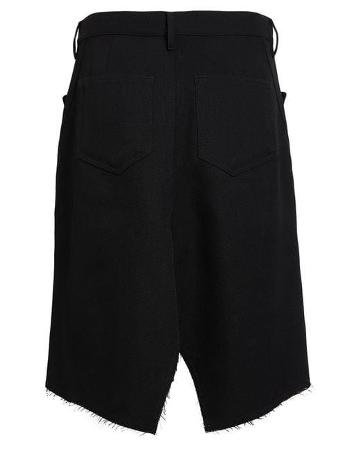 Rick Owens Black Midi Skirt Wool for men