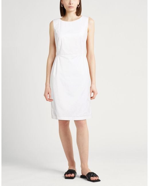 Eleventy White Midi Dress Cotton, Elastane