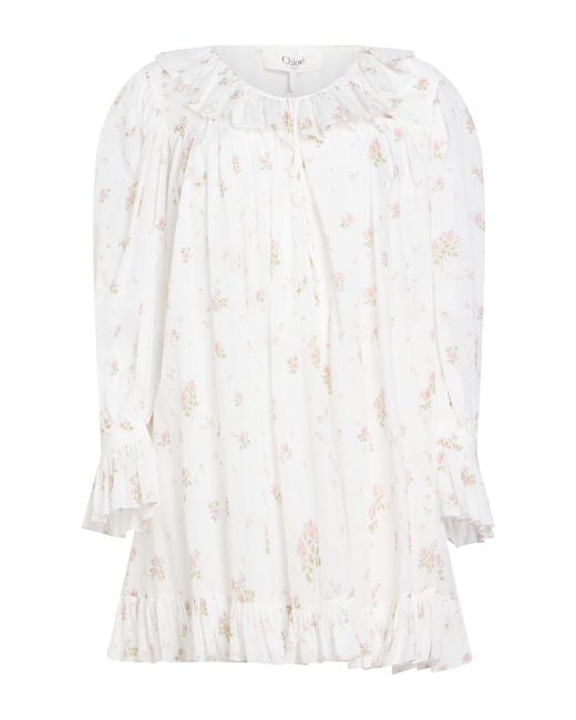 Chloé White Mini Dress Cotton