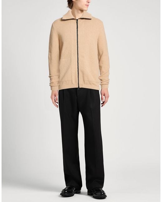 Alpha Studio Natural Camel Cardigan Recycled Wool, Wool, Recycled Polyamide, Polyamide, Elastane for men