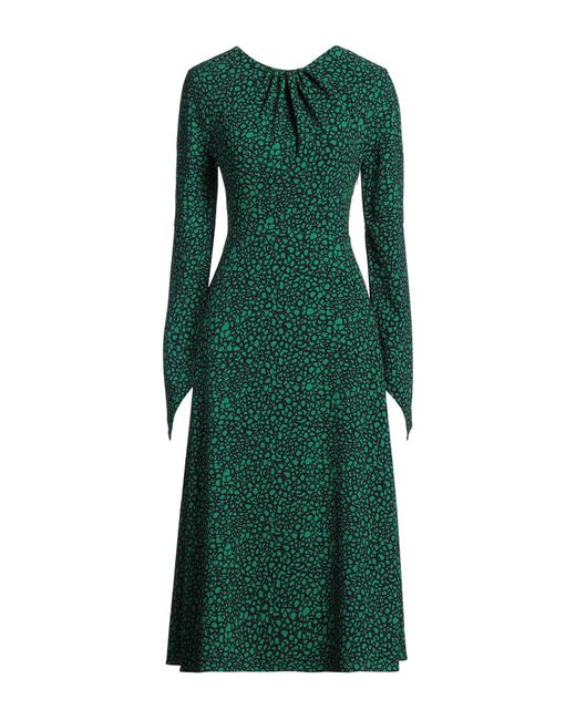 Victoria Beckham Green Midi Dress Polyester