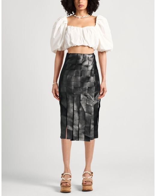 Dodo Bar Or Black Midi Skirt Leather