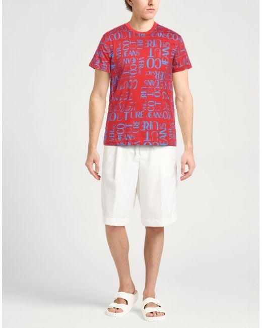 Versace Jeans Couture Red T-Shirt Cotton for men