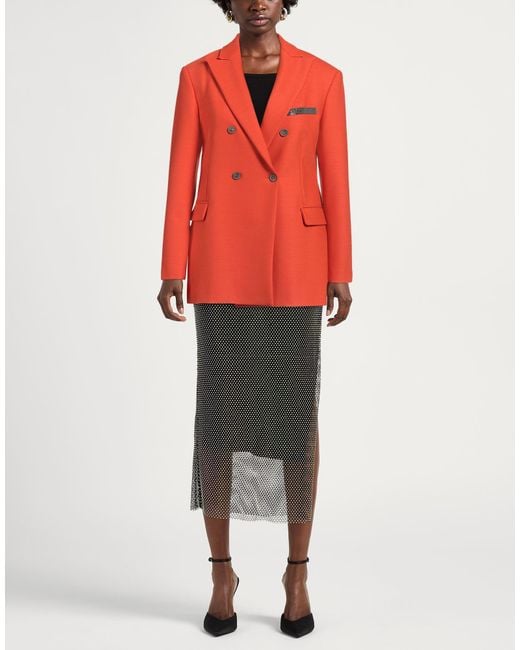 Fabiana Filippi Red Blazer Polyester, Virgin Wool, Elastane