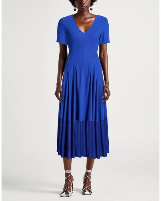 High Blue Tech Playtime Bright Midi Dress Nylon, Elastane