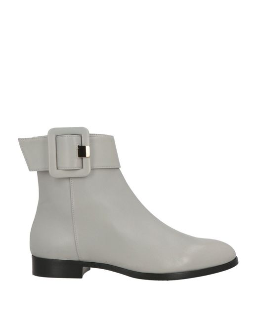 Sergio Rossi Gray Light Ankle Boots Leather