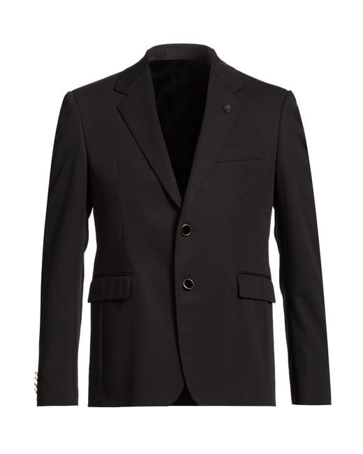 Lardini Black Blazer Virgin Wool for men