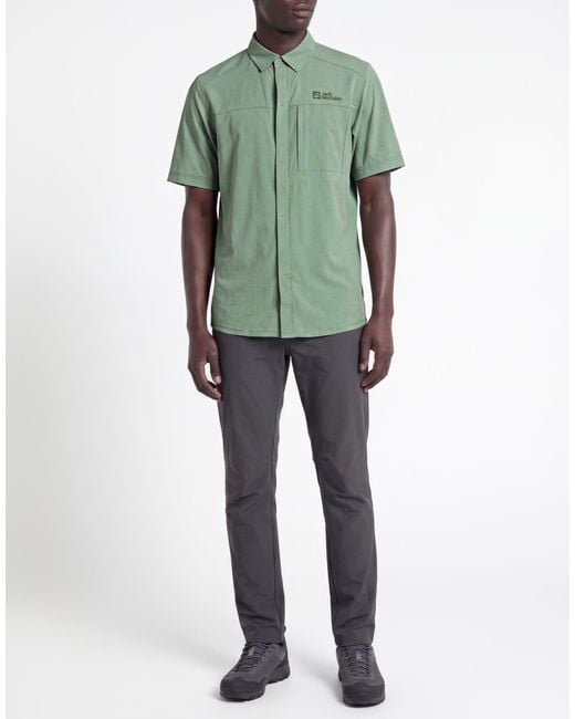 Jack Wolfskin Green Shirt Polyamide, Elastane for men