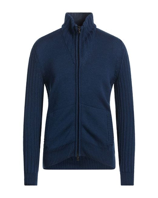 Paul & Shark Blue Cardigan Virgin Wool for men