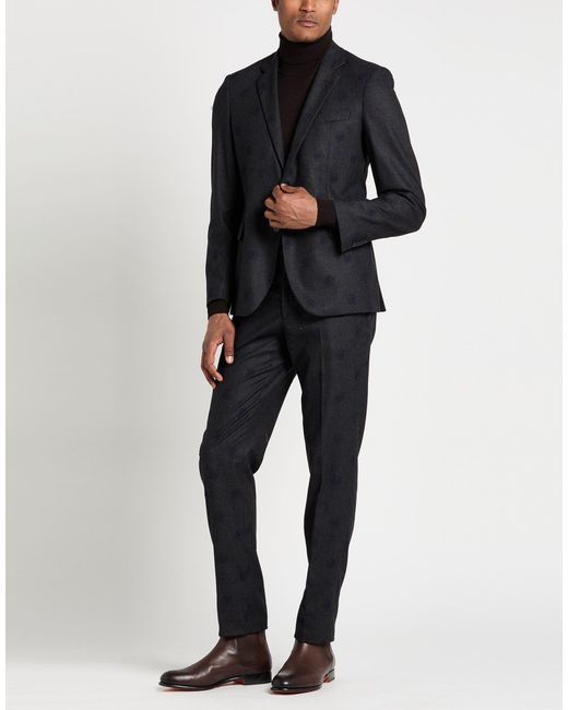Brian Dales Black Suit Wool, Polyester for men