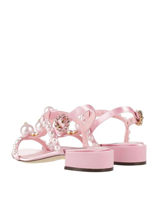 Dolce & Gabbana Pink Sandals Textile Fibers