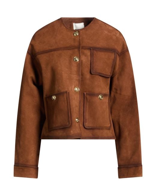 Sandro Brown Jacket Lambskin