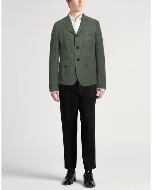 120% Lino Green Dark Blazer Linen for men