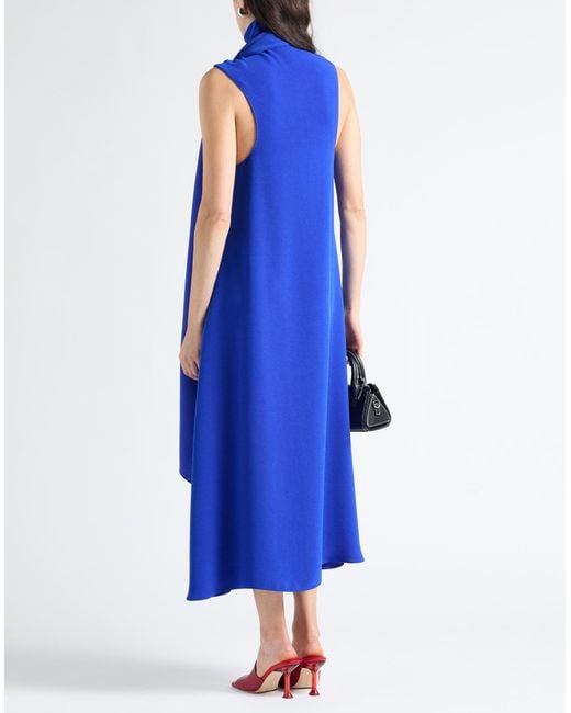 Ferragamo Blue Midi Dress Polyester