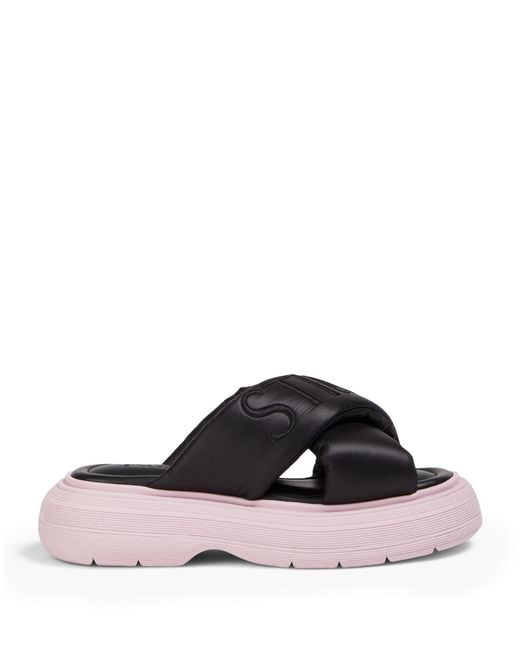 Stine Goya Black Sandals Textile Fibers