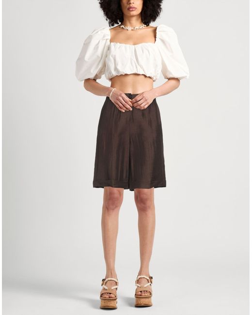 Caractere Brown Shorts & Bermuda Shorts Linen, Viscose