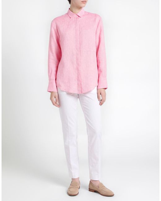 Moorer Pink Shirt Linen
