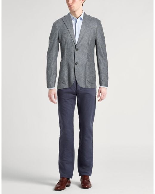 Barba Napoli Gray Blazer Virgin Wool for men