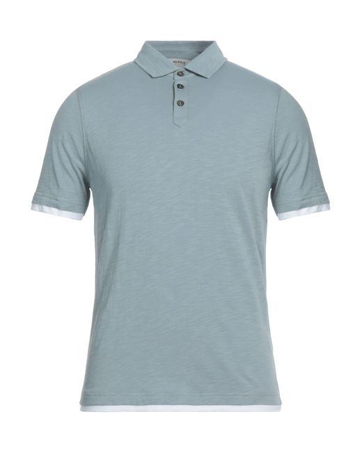 Alpha Studio Blue Sky Polo Shirt Cotton for men