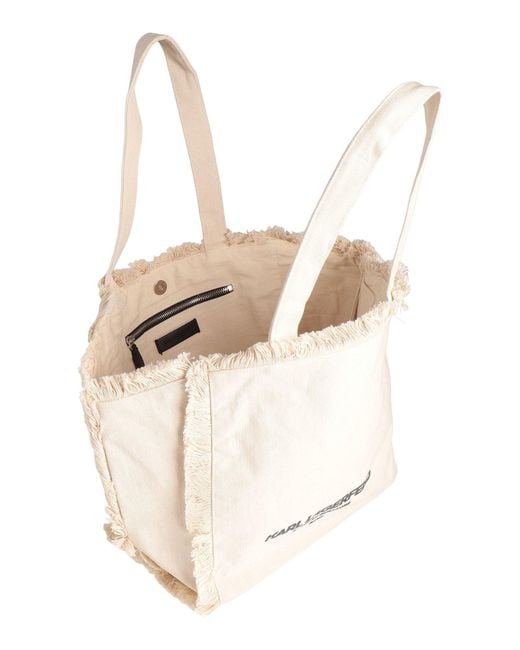Karl Lagerfeld Natural Cream Shoulder Bag Organic Cotton, Cotton