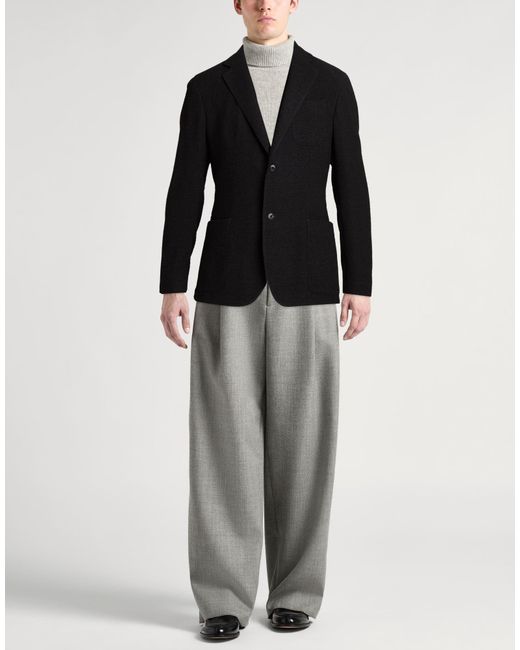 Emporio Armani Black Blazer Virgin Wool, Elastane for men
