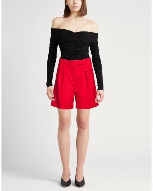 Max Mara Red Shorts & Bermuda Shorts Virgin Wool