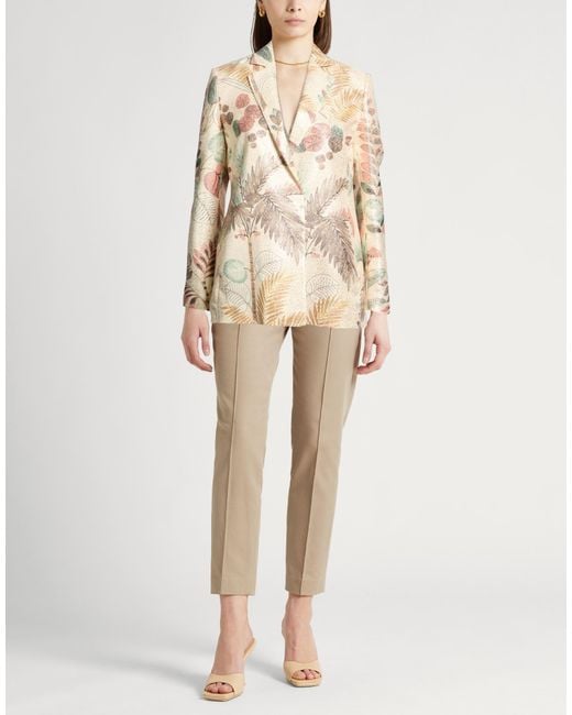 PT Torino Natural Blazer Polyester, Cotton, Viscose, Metallic Fiber