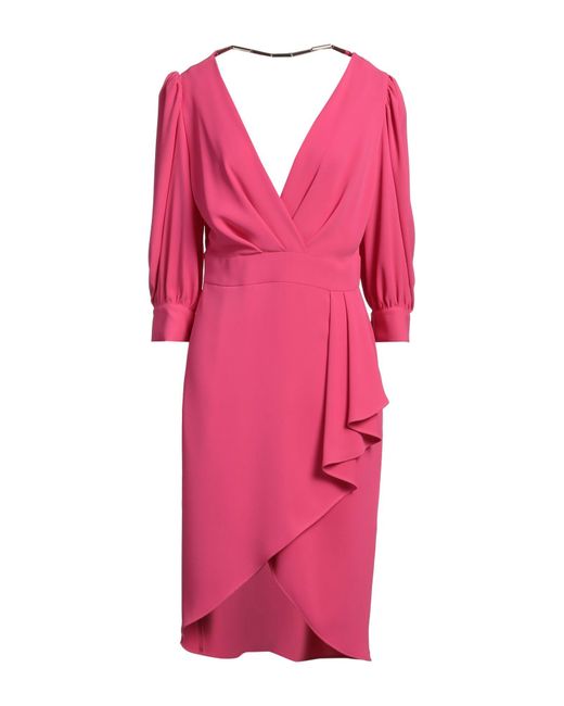 Hanita Pink H Couture Fuchsia Midi Dress Polyester