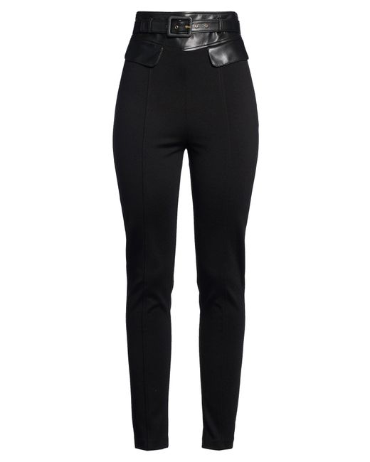 SIMONA CORSELLINI Black Pants Viscose, Polyamide, Elastane, Polyurethane