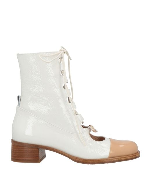 Zinda White Ankle Boots