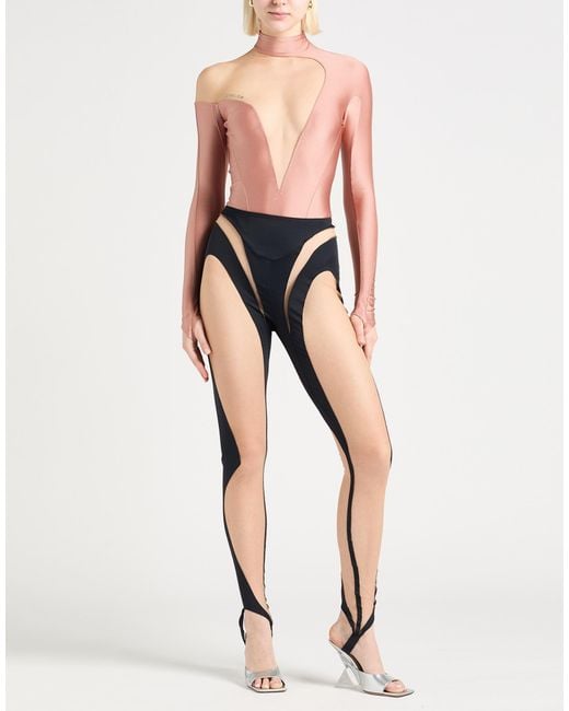Mugler White Bodysuit Polyamide, Elastane