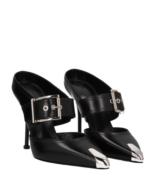 McQueen Black Mules & Clogs