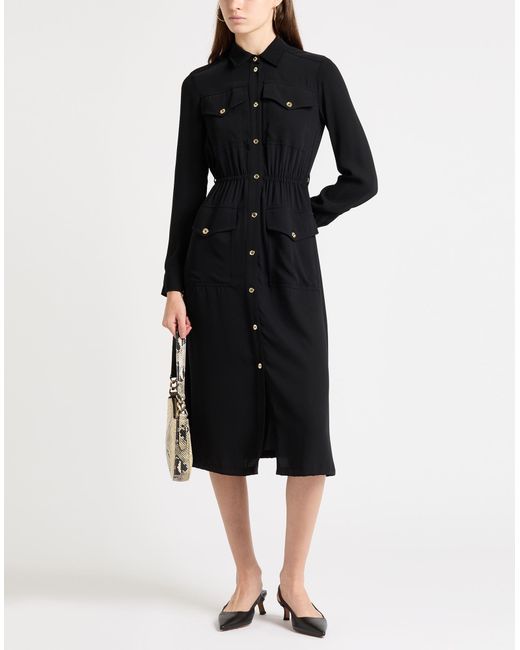 Pinko Black Midi Dress Polyester