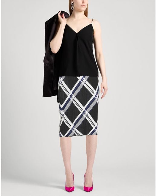 Burberry Black Midi Skirt Silk, Polyamide, Elastane