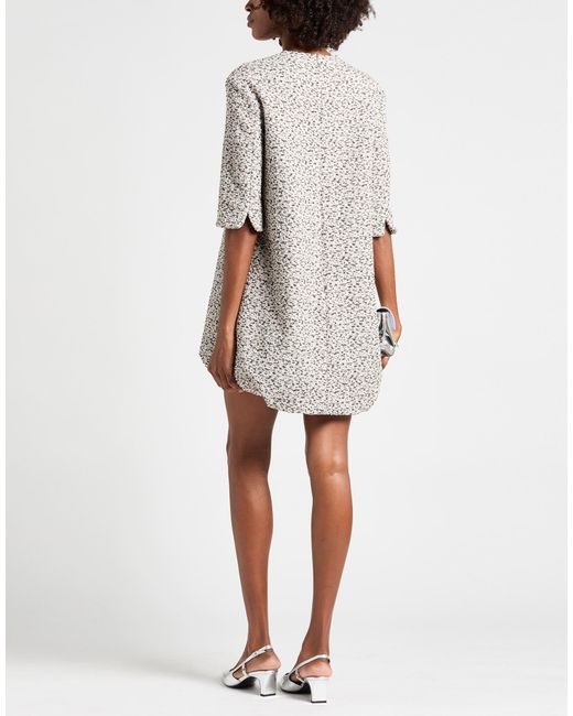 Rochas Gray Light Mini Dress Polyester, Polyamide, Metallic Polyester, Elastane