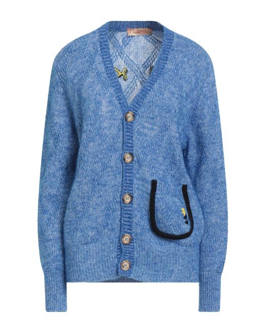 Cormio Blue Cardigan Wool, Mohair Wool, Alpaca Wool, Polyamide