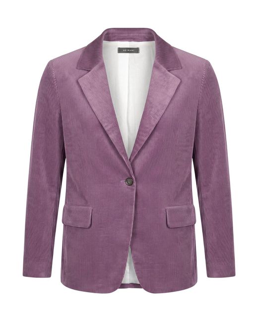 NEIRAMI Purple Blazer Cotton, Modal, Elastane