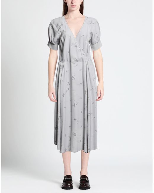 Armani Exchange Gray Midi Dress