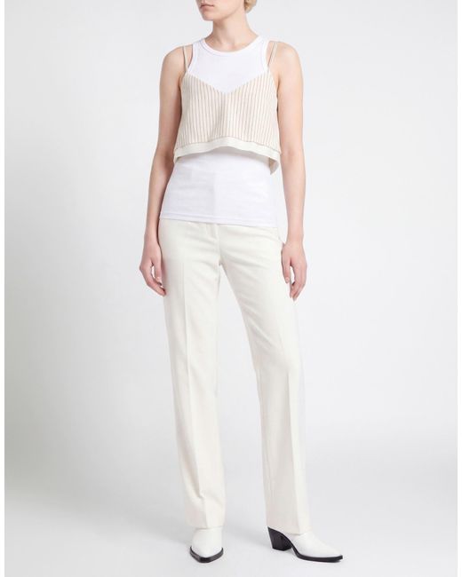 Forte_forte White Ivory Top Wool, Polyester, Viscose