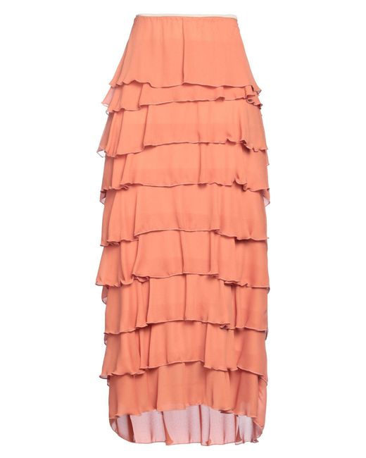 Soallure Orange Maxi Skirt