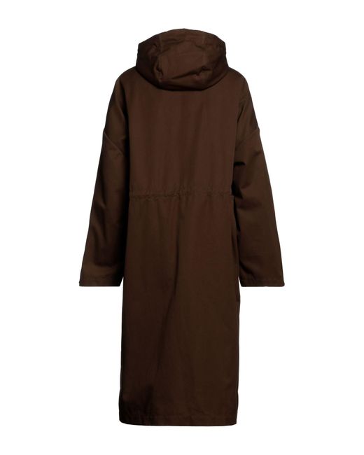 MSGM Brown Overcoat & Trench Coat