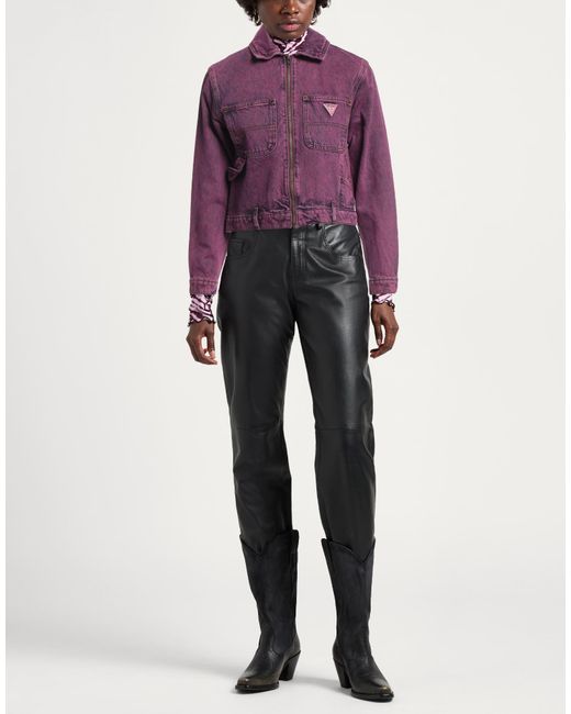 Guess Purple Denim Outerwear