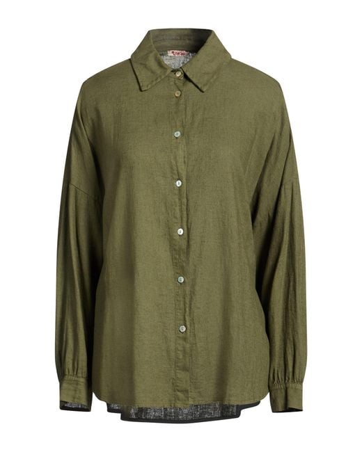 BIKINI MI.MA. Green Military Shirt Viscose, Linen