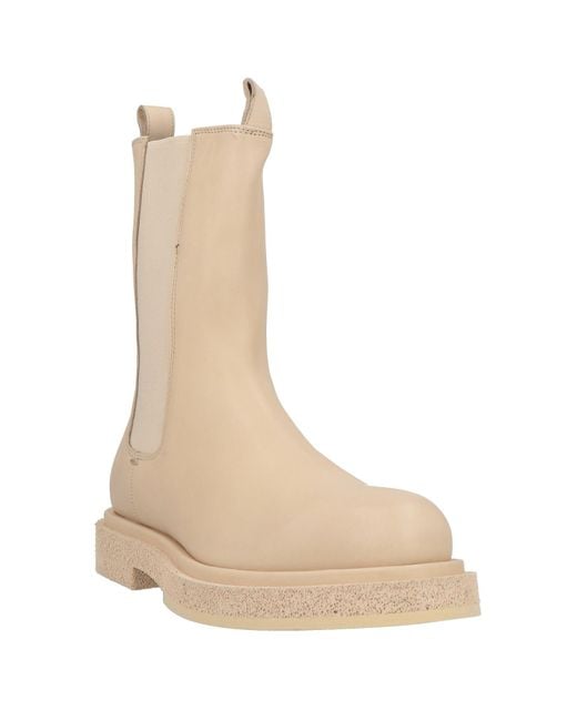 Officine Creative Natural Cream Ankle Boots Leather