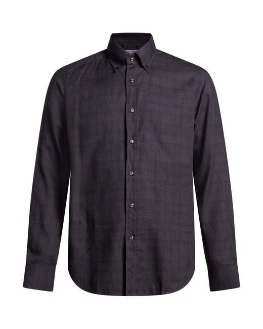 Robert Friedman Blue Charcoal Shirt Cotton, Lyocell for men